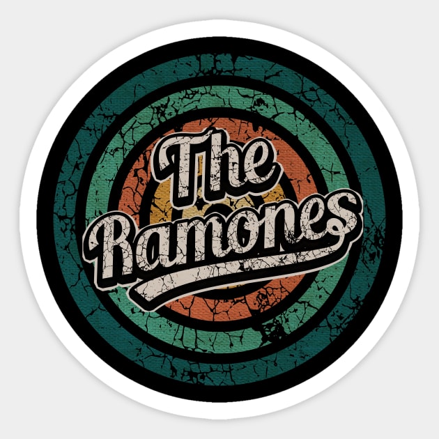 The Ramones // Retro Circle Crack Vintage Sticker by People Mask